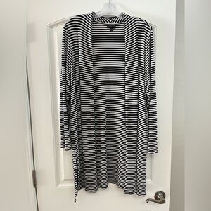 Black and White Striped Kimono style top